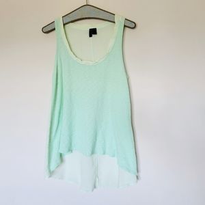Anthropologie Left of Center Slub High Low Mint Tank
